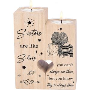 Sisters Gifts from Sister, Sister Gifts for Women, Unique Candle Holders, Christmas Mothers Day Birthday Gifts for Best Sisters