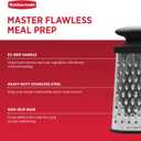 Rubbermaid Stainless Steel Cheese Grater - 9.5" Oval Handheld Box Grater with EZ Grip Handle - Multi-Surface Food & Cheese Shredder | Zester & Graters for Kitchen - Dishwasher Safe, Black