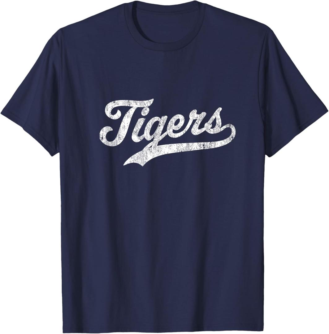 Tigers Mascot T Shirt Vintage Sports Name Tee Design T-Shirt, S