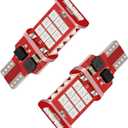 2 PCS 912 921 LED Bulb, T15 6000K Strobe Flashing Third Brake Center High Mount Stop Light, Waterproof Reversing Warning Light, Universal for Most Vehicles (Red)