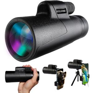 80X100 Monocular for Adults - Monocular Telescope High Definition with Smartphone Holder & Tripod, High Power Monoculars for Adults Watching Hunting Camping Hiking Travling with Zoom Focus