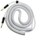 Aestivate 32ft/10m Coiled Guitar Cable Electric Instrument Cable Curly Instrument Cable Coil Guitar Cable Stretchable Straight to Straight Dual Straight Plugs(White)