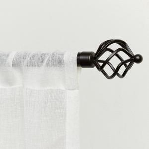 EXCLUSIVE HOME Torch 1" Curtain Rod and Coordinating Finial Set, Matte Bronze, Adjustable 36"-72"