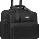 Rolling Laptop Bag Men Women with Wheels, Anti Theft Rolling Briefcase for 17.3 inch Laptop, Water Resistant Overnight Computer Bag Laptop Briefcase for Travel/Work/Business, Black