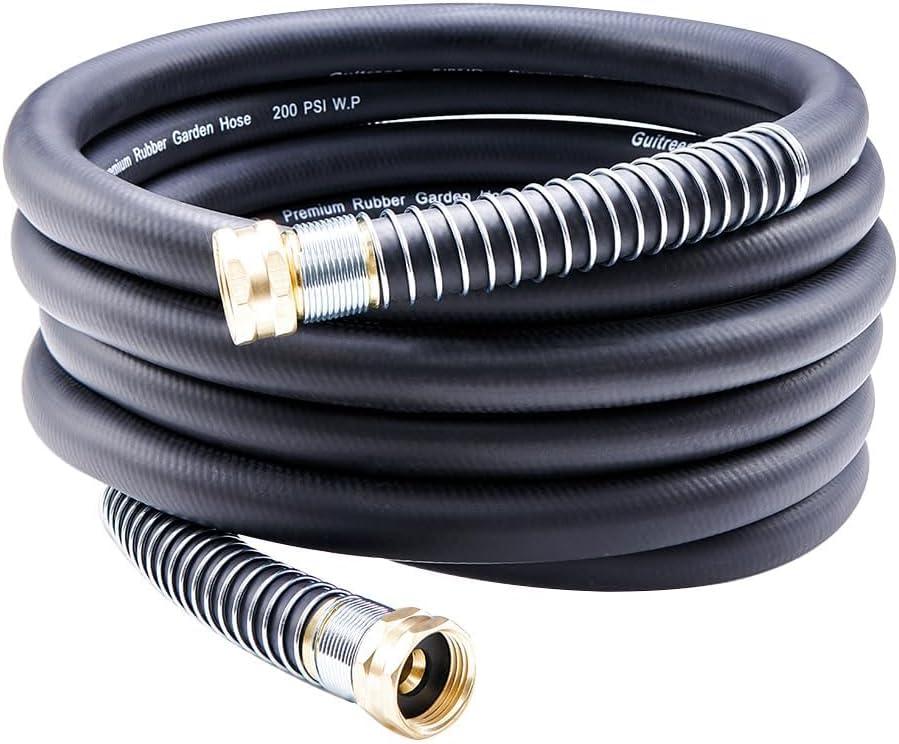 Guitrees Leader Garden Hose 15ft x 3/4", Heavy Duty Short Water Hose, Female to Female Fittings, Five Layered Braiding for Durability, 1000PSI Burst, 300PSI Working (Black)