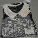 LilyCoco Women Polo Sweatshirt Graphic Pockets Lightweight Sweatshirts Black Large (Black, L)