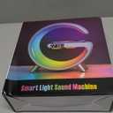 Smart LED Table Lamp, 4-in-1 Wireless Charger, Night Light, Alarm Clock, and Bluetooth Speaker with App Control for Bedroom, Office, and Home Decor (Black)