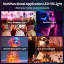 Magnetic Selfie Light, 92 LED Selfie Light with 12 Lighting Mode,10W Magnetic Wireless Charging for iPhone 16/15/14/13/12 Series