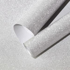 CAX Silver Glitter Wallpaper Peel and Stick 17.3''x1200'' Silver Glitter Contact Paper Self Adhesive Sparkle Peel and Stick Wallpaper Decorative Removable Bling Wallpapers for Bedroom Living Room Wall