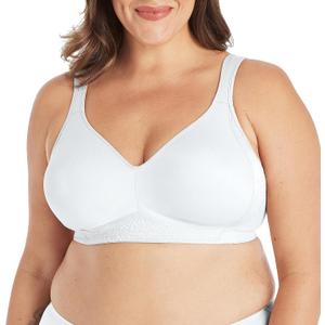 PLAYTEX Women's Wireless Bras for Women - 18 Hour No Underwire Bra - Side & Back Smoothing - Full Coverage (White), Size 38C