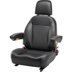 SEATIN Universal Tractor Seat, Comfortable Zero Turn Mower Seat with Adjustable Safety Belt Armrest Backrest Micro Switch for Forklift Skid Steer Loader Telehandler Dozer Excavator (Black)