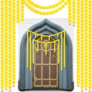 Amazon.com: Riceshoot 10 Pcs Marigold Garland for Decoration Diwali Decor 5 Ft Long Artificial Marigold Flowers with Golden Bell Indian Garland for Pooja Wedding Events Day of The Dead Decor (Yellow)  Home & Kitchen