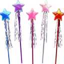 20 Pieces Star Fairy Wand Star Fairy Princess Wands for Dress Up Princess Costume Role Play Props Star Wand Stick for Birthday Halloween Christmas Party Decor Magic Shows Cosplay Accessories