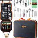 Camping Cooking Utensils Set Grilling Cookware Camp Kitchen Rotating Marshmallow Roasting Sticks BBQ Forks, Portable RV Camping Essentials Camper Must Haves for Cookouts Open Fire Pit