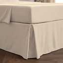 Mellanni Bed Skirt Queen Size - Bed Skirting - 15-Inch Tailored Drop Pleated Dust Ruffle - Hotel Luxury Bedding - Wrinkle, Fade, Stain Resistant - 1 Bedskirt (Queen, Beige)