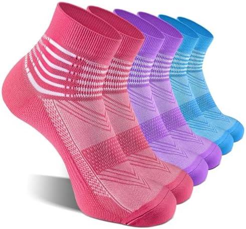 IRAMY Compression Ankle Support Socks Coolmax Wicking Cushioned Athletic Plantar Fasciitis Relief Men Women 2/3/6 Pairs, Pack 2, S