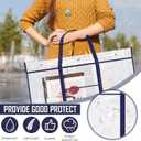 Windyun 1 Pack Large Poster Storage Bag 48" x 36" Bulletin Board Holder Art Portfolio Case PVC Art Portfolio Container Storage Box with Pocket for Classroom Teacher Organization (Blue)