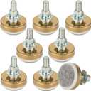 Furniture Leveling Feet ,Leg Leveler1.69" Dia Base, Adjustable Leveling feetM10 Thread, 1102 Lb Capacity,for Table Legs Furniture Feet Cabinets Sofa Tables Chairs Raiser(D43xM10x30,8 Pack,Gold)