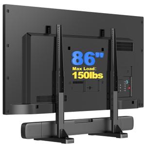 Large TV Stand Table Top for Most 24 to 86 Inch Flat/Curved TVs Heavy Duty TV Leg, Support 150 lbs, Max VESA 800x600mm, for Living Room ML3286