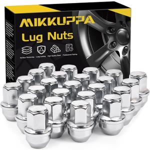 MIKKUPPA 24pcs M14x1.5 F150 Lug Nuts, Chrome OEM Style Replacement for 2015-2024 F-150 F150 Expedition Lincoln Navigator Factory Wheels 21mm Hex Anti-Rusting Updated Tire Nuts (Silver)