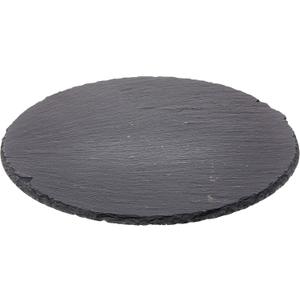 Cilio Slate Round Cheese Board, Natural Stone Tray for Serving Cheese, Charcuterie, Sushi, Appetizers, and More, Black, 11" diameter