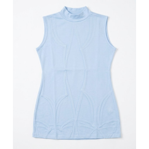 MANGDIUP Women's Mock Turtleneck Long Sleeve Sleeveless Tops Basic Slim T-Shirts Blue M