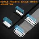 Double Magnetic Compatible for Apple Watch Band Ultra 2,SE, Stainless Steel Strap Metal Mesh Sport Loop for iWatch Bands 38mm 40mm 41mm 42mm 44mm 45mm 46mm 49mm Series 10/9/8/7/6/5/4/3/2/1 Women Men