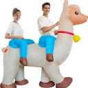 Funny 2-Person Inflatable Alpaca Costume Dual Person Team-Building Blow Up Suit/Outfit for Adults/Halloween/Cosplay/Mardi Gras