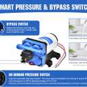 DC HOUSE 42 Series RV Water Pump Replacement Quiet 12V 3.5GPM 55PSI, 12 Volt Water Diaphragm Pressure Pump Self Priming with Bypass for Reduced Cycling Transfer Fresh Salt Liquid Yacht Trailer Truck