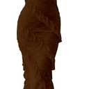 HOCILLE Women's Sexy V Neck Floral Lace Wedding Bodycon Spaghetti Strap Elegant Ruffle Maxi Cocktail Party Dresses, XS