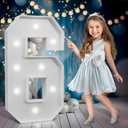 Marquee Numbers 3 Feet Tall,Cool White Light Up Numbers 6, Large Numbers for 6th 16th 60th Birthday Party Decorations, Big Numbers for Anniversary Decor（DIY Kits）