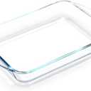 2.6 Quart Glass Baking Dish, 17x11''(Handles Included), Rectangular Baking Dishes for Oven, Tempered Glass Casserole Dish