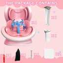 LUFEEMGA 2-in-1 Doll Car Seat for 1017cm Dolls, Miniature Dashboard Adhesive & Air Vent Clip, Cute Car Ornaments, Doll Accessory for Collectors & Interior Decor, Pink