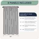 Outdoor Curtains for Patio Waterproof - 8 Panels Weatherproof Privacy Outside Curtains with Rod Pocket for Pergola, Gazebo, Porch, Cabana, Balcony, 54 x 84 Inch, Cream