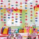 Sinload 8 Pieces Under The Sea Party Decorations Tropical Fish Garlands Ocean Fish Paper Cutouts Hawaii Hanging Banner Decor for Summer Underwater Theme Birthday Baby Shower Party Supplies
