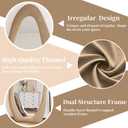 Irregular Full Length Mirror, 63"x24" Flannel Full Body Mirrors, Velvet Floor Mirrors with Stand, Irregular Wavy Mirror Hanging or Leaning Against Wall for Bedroom Living Room, Brown