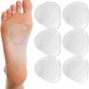 Premium Gel Ball of Foot Cushions - Reusable Clear Gel Metatarsal Pads - Foot Pain Relief - 1/8 Inch - 4 Pair