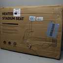 Seeutek Heated Stadium Seats for Bleachers, Portable Stadium Seats with Back Support, USB 3 Levels Bleacher Chairs with Back and Cushion, 5 Pockets Poldable Stadium Chairs for Sports Games,23in 1PC