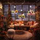 Lemical Christmas Window Lights Decorations 3Pack Battery Powered Xmas Hanging Light Merry Christmas Train Santa Sleigh LED String with Suction Cup for Xmas Tree Party Fireplace Indoor Decor