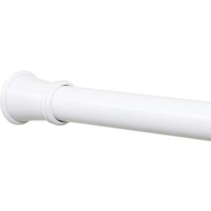 Zenna Home Tension Shower Curtain Rod, No Drill Adjustable Tension Curtain Rod for Bathroom, Rust Resistant, Easy Install Expandable Shower Curtain Rods, 26 to 76 Inches, White