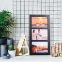 5x7 3-Opening Collage Picture Frame with Shatter-Resistant Glass & Black Wood Photo Frames for 5x7 Inch Pictures Display Made for Tabletop Stand and Wall Mounting