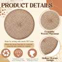 24 Pcs 13 Inch Round Burlap Placemat Boho Jute Woven Charger Bulk Rustic Vintage Natural Brown Heat Resistant Dining Table Mat for Wedding Farmhouse Craft Home Kitchen Summer Party Decoration