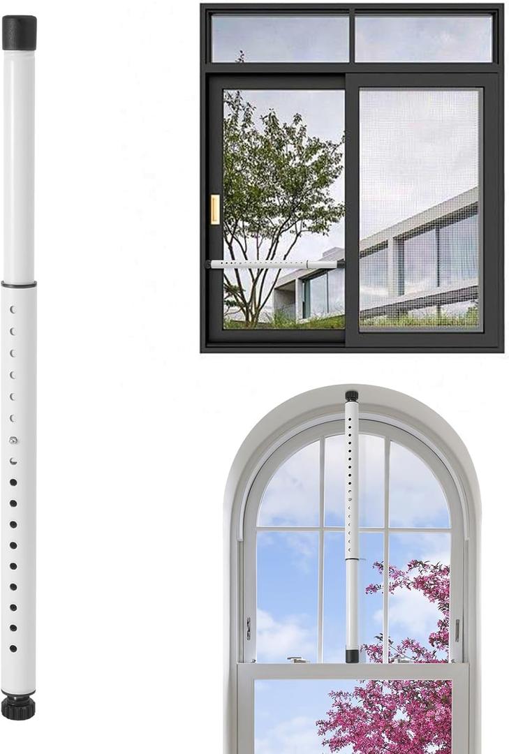 Sliding Door Security Bar for Sliding Glass Door 17-50 inch Adjustable Window Security Bar Heavy Duty Patio Door Security Bar Child Proof Anti Lift Door Jammer with Rubber Tips Home Apartment Hotel