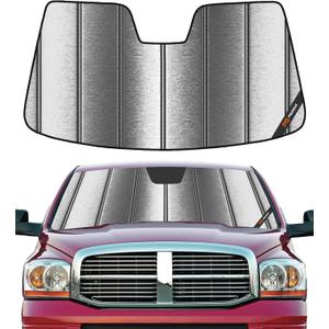 Pigenius Windshield Sunshade for Dodge Ram 1500 2002-2008 Custom Front Window Shade - Metallic