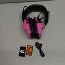 PROHEAR Electronic Ear Protection for Shooting with 4X Sound Amplification, Gun Range Hearing Protection Muffs, NRR 23dB Noise Reduction Headphones for Hunting, Pink