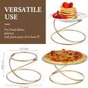 MyGift Modern Gold Tone Metal Wire Spiral Pizza Pan Pedestals, Tabletop Serving Platter Riser Stands, Food Dish Rests or Dessert Tray Display Racks, Set of 4