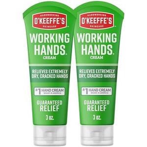 O'Keeffe's Working Hands Hand Cream for Extreme Dryness - 3 oz Tube (2 Pack) - Repairing Skincare for Cracked, Dry Hands