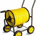 Garden Hose Reel Cart, Heavy Duty Steel Reel with Wheels, Garden Hose Holder for Outside, Backyard, or Lawn, Mobile Garden Cart Holds Up to 250 ft of 5/8