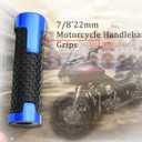 7/8" 22mm Rubber Handle Grips Motorcycle Fits for Suzuki GSXR 125 150 600 750 1000 Non Slip Handlebar Grips for Yamaha YZF 600R R1 98-19 R3 15-19 R6 99-19 R125 08-19 R6S 06-09 R25 14-19(Blue)