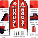 Open House Flag for Businesses, 9.18FT Double-Sided Open House Signs for Real Estate with Pole Kit & Ground Stake